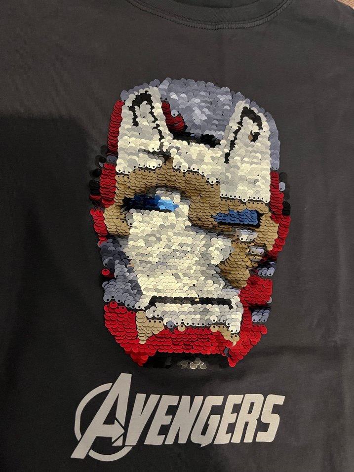 Erkek Çocuk Uzun Kollu Payetli Gri Tişört - Görsel 2