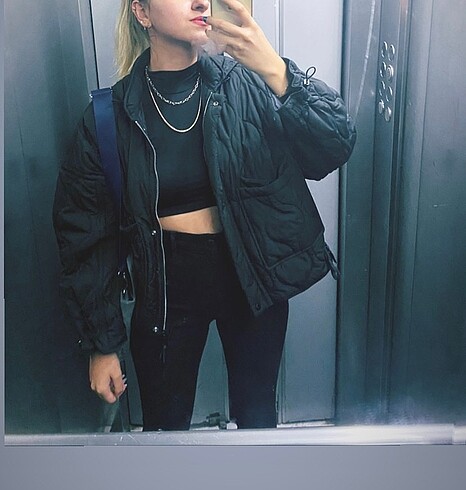 Zara Zara siyah yağmurluk bomber ceket
