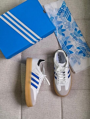 Adidas Adidas samba mavi beyaz şeffaf platform taban