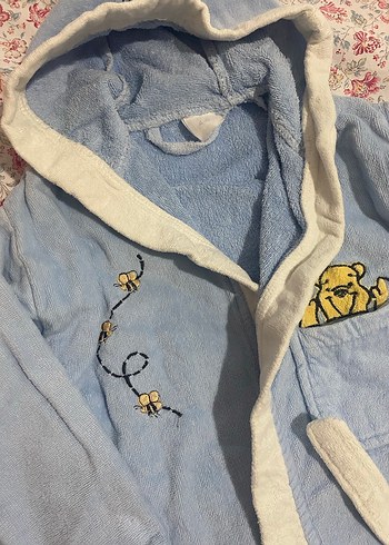 Nakışlı Erkek Çocuk Bornoz - Pastel Mavi - Görsel 2