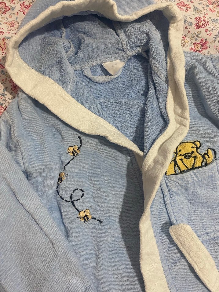 Nakışlı Erkek Çocuk Bornoz - Pastel Mavi - Görsel 2