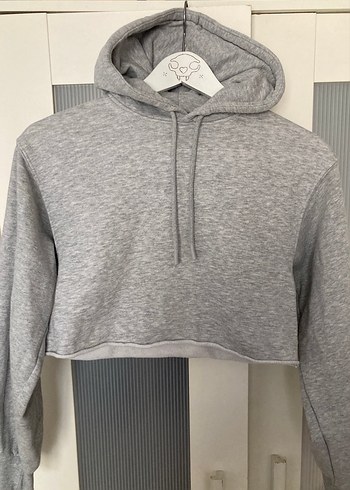 Gri Kapüşonlu Kadın Sweatshirt