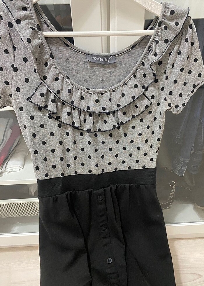 Siyah kısa kol elbise - Görsel 3