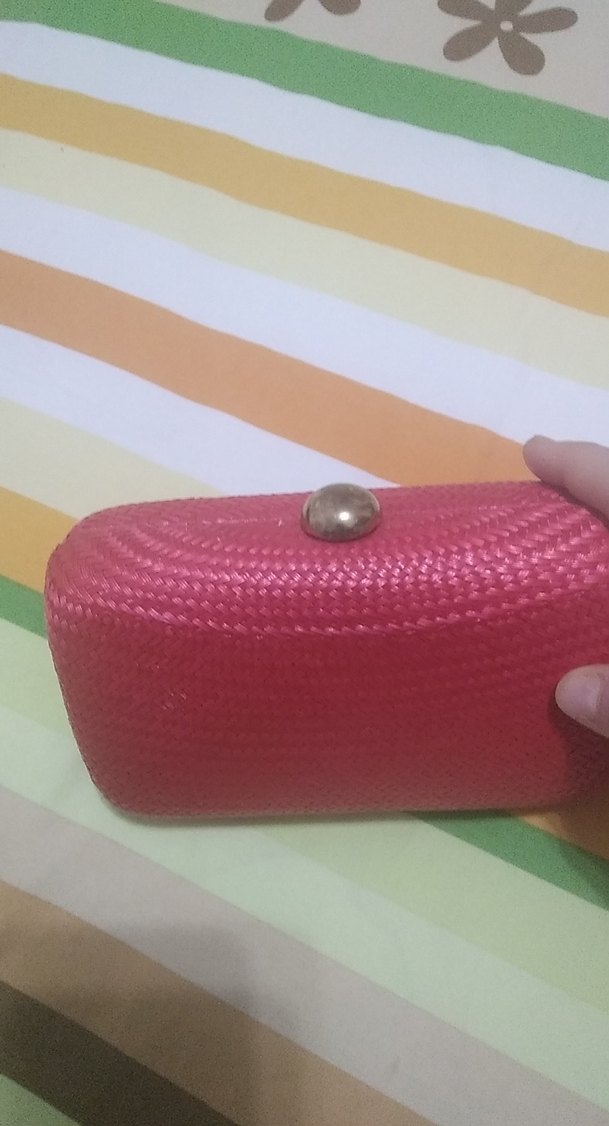 Pembe Örgü Kadın Portföy Çanta - Görsel 2