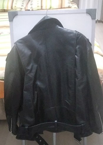 Siyah Deri Biker Ceket - Görsel 5