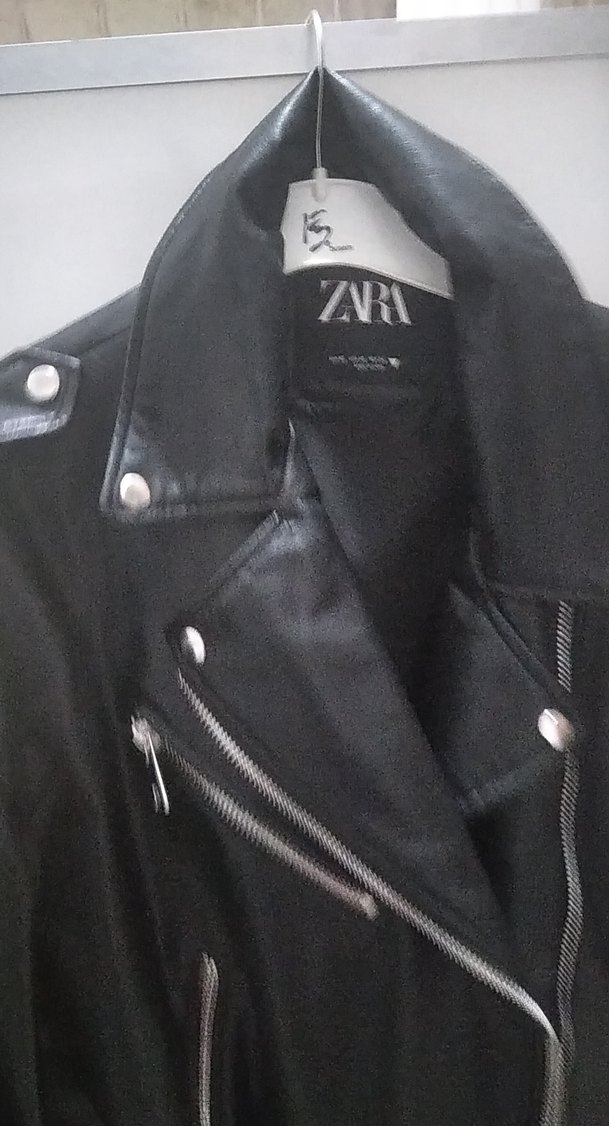 Siyah Deri Biker Ceket - Görsel 3