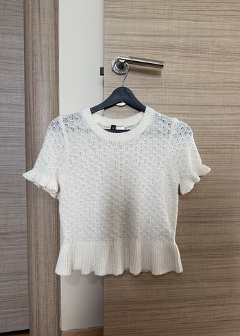 H&M Kısa Kollu Örgü Kazak - Görsel 2