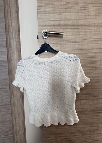 H&M Kısa Kollu Örgü Kazak - Görsel 6