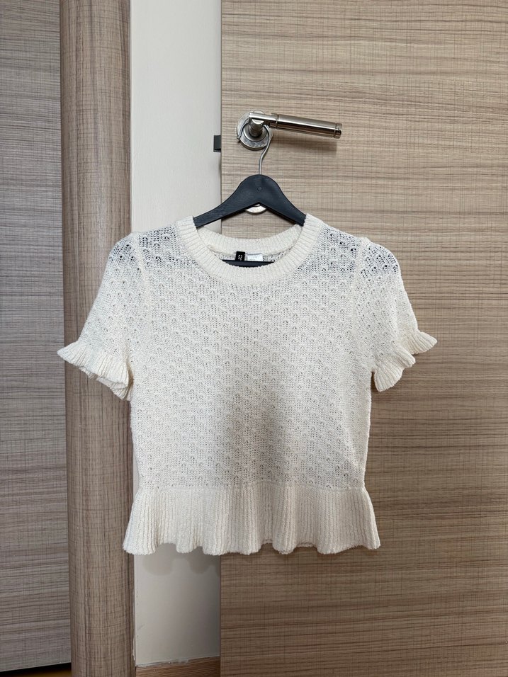 H&M Kısa Kollu Örgü Kazak - Görsel 2