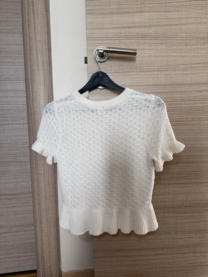 H&M Kısa Kollu Örgü Kazak - Görsel 5