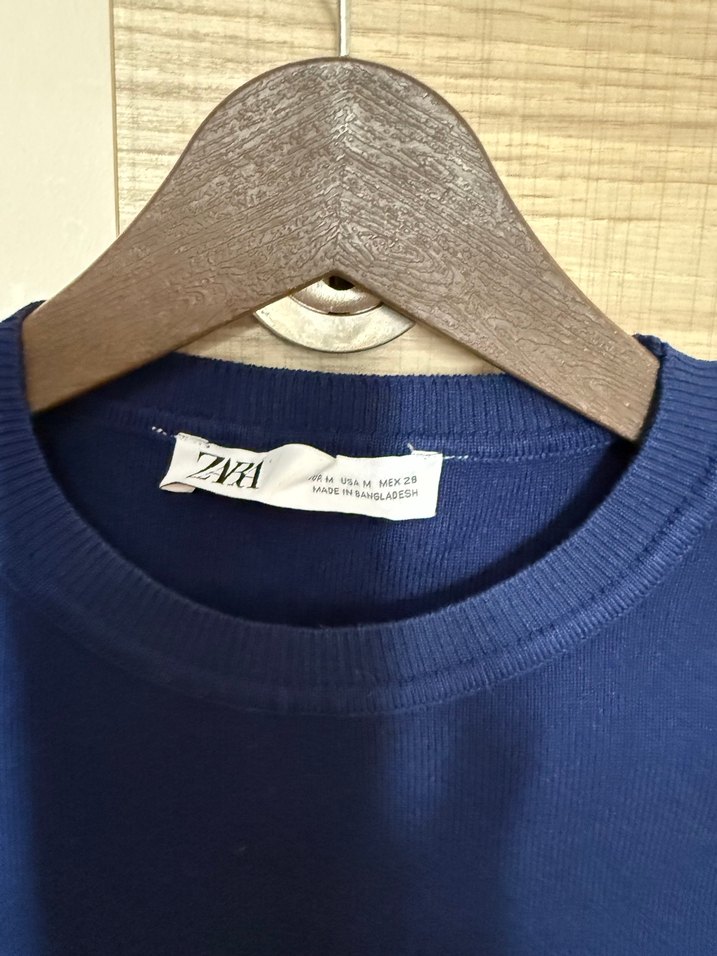 Zara Lacivert Triko Kazak - Görsel 3