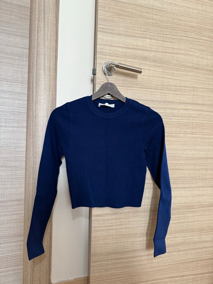 Zara Lacivert Triko Kazak - Görsel 2