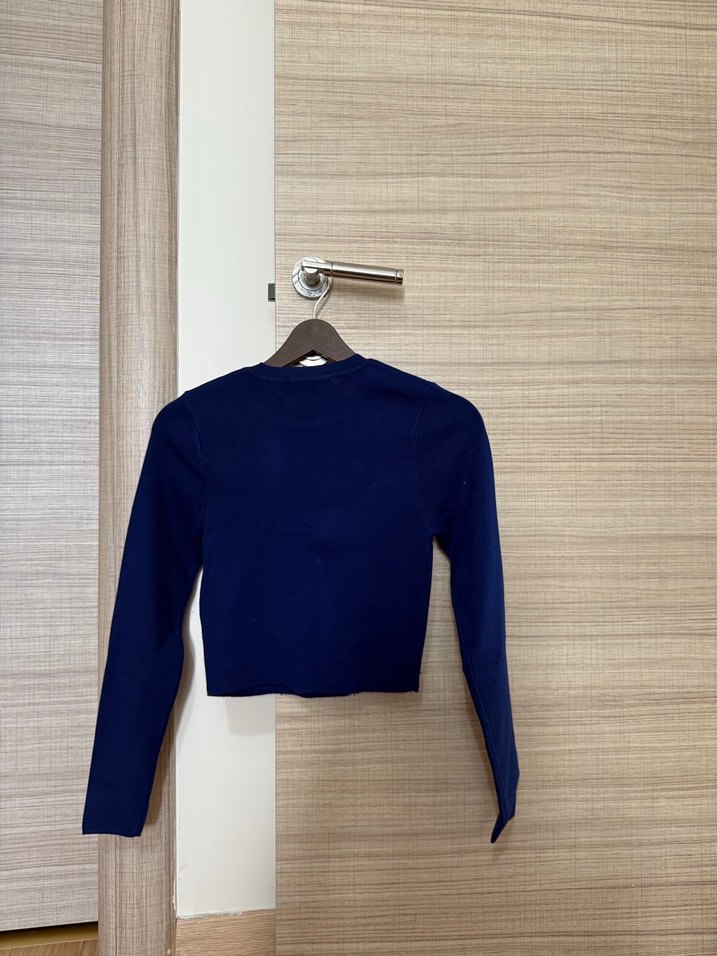 Zara Lacivert Triko Kazak - Görsel 4