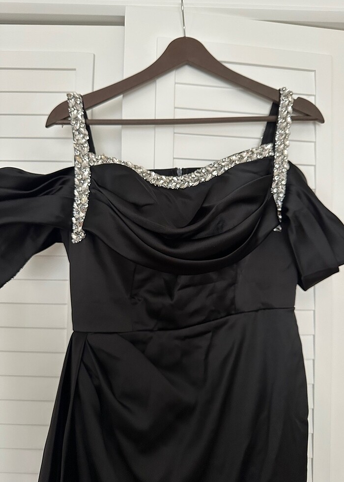 Siyah uzun abiye - Görsel 5