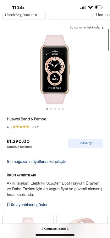  Beden Huawei Band 6