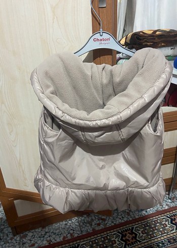 Kız Çocuk Bej Fermuarlı Yelek - Görsel 5