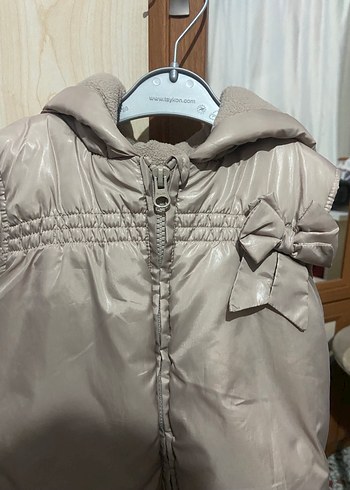 Kız Çocuk Bej Fermuarlı Yelek - Görsel 2