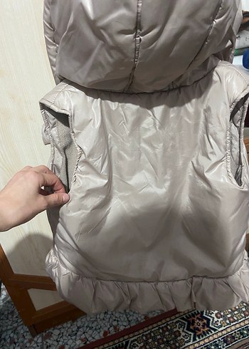 Kız Çocuk Bej Fermuarlı Yelek - Görsel 4