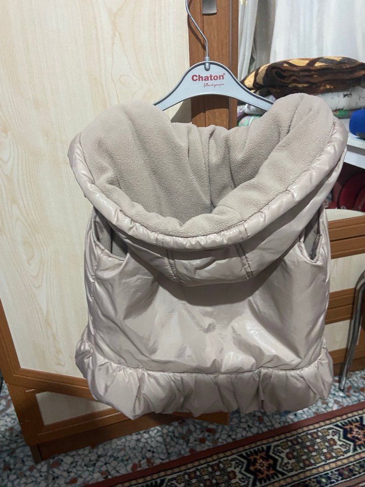 Kız Çocuk Bej Fermuarlı Yelek - Görsel 5