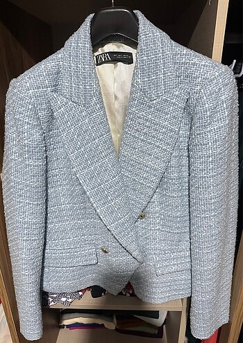 Zara tüvit bebe mavi kısa ceket