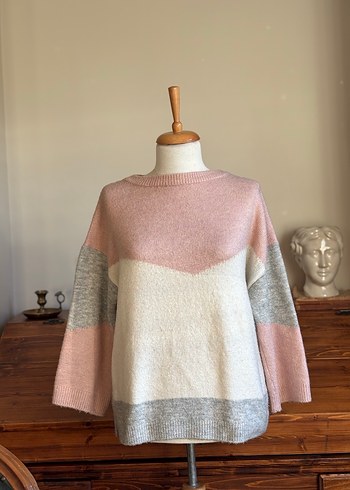 Pembe Renkli Uzun Kollu Kadın Kazak