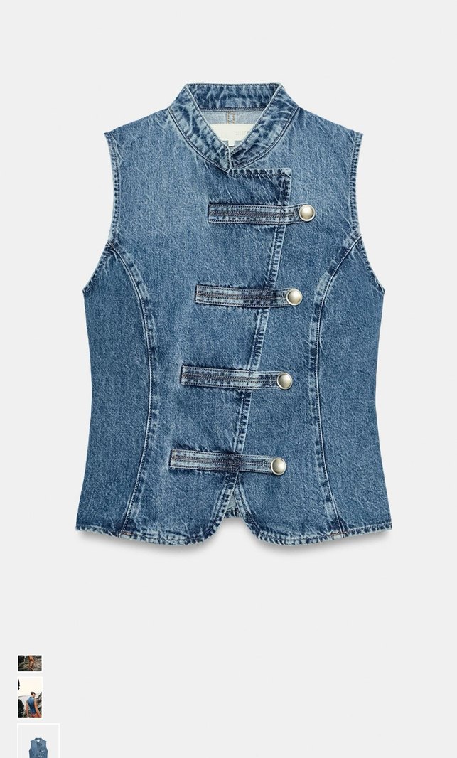 Zara Denim Korse Yelek — görsel 5/6