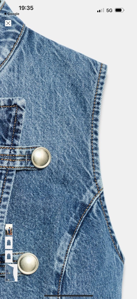 Zara Denim Korse Yelek — görsel 4/6