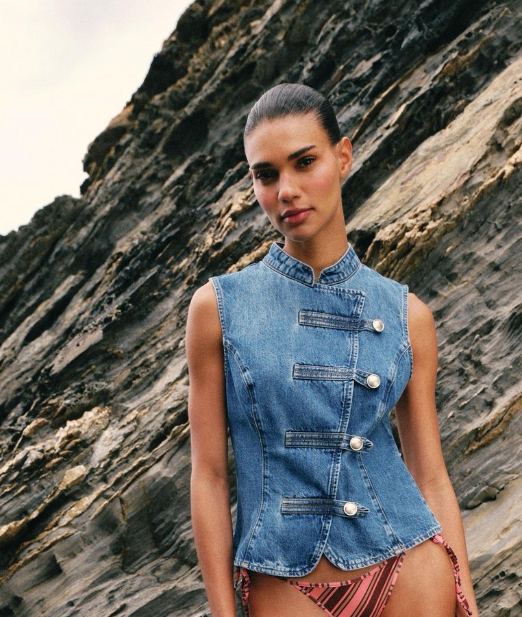 Zara Denim Korse Yelek — görsel 2/6