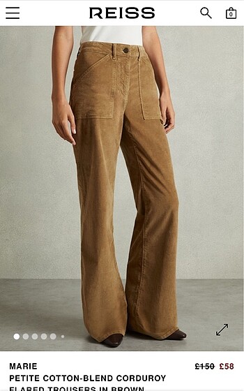 Reiss Reiss fitilli kadife pantolon