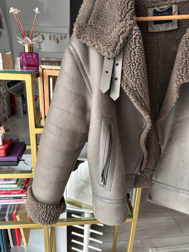 Kürklü Süet Kadın Ceket - Görsel 4