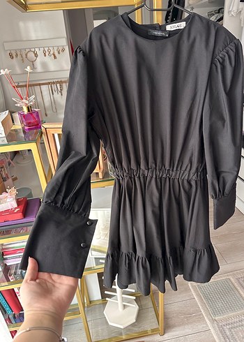 l Beden siyah Renk Siyah Mini Şık Elbise