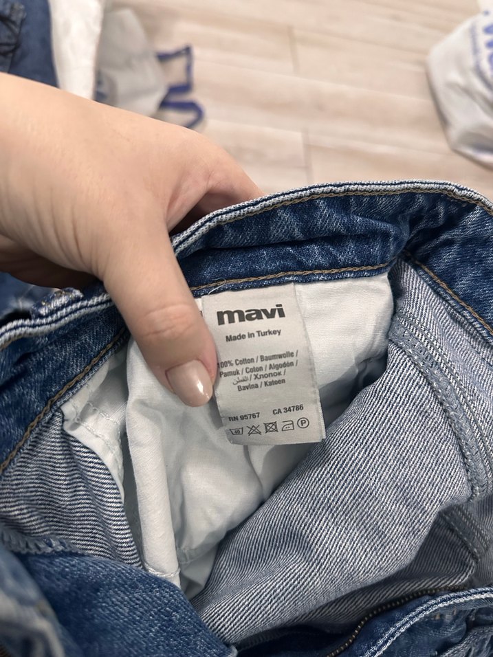 Mavi baggy bol kadın şort - Görsel 3