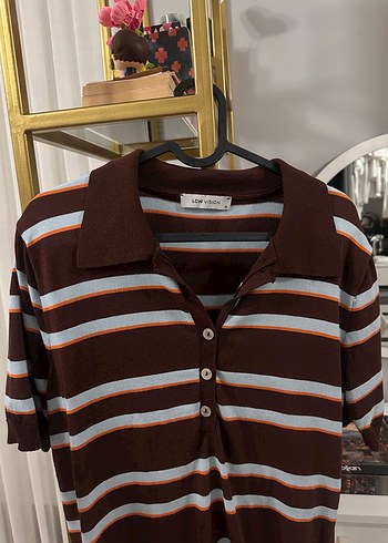 Kahverengi kısa kollu triko - Görsel 2