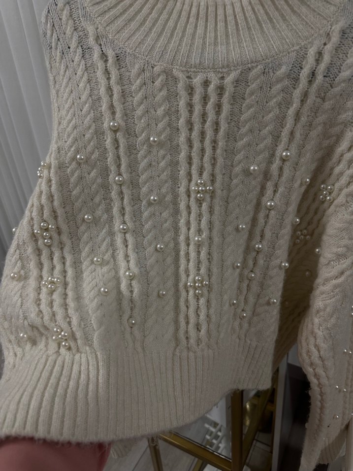 İncili dilvin boğazlı kazak - Görsel 4