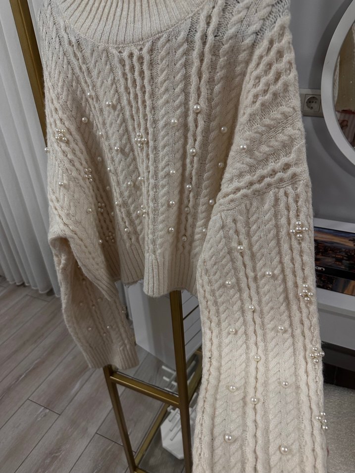 İncili dilvin boğazlı kazak - Görsel 5