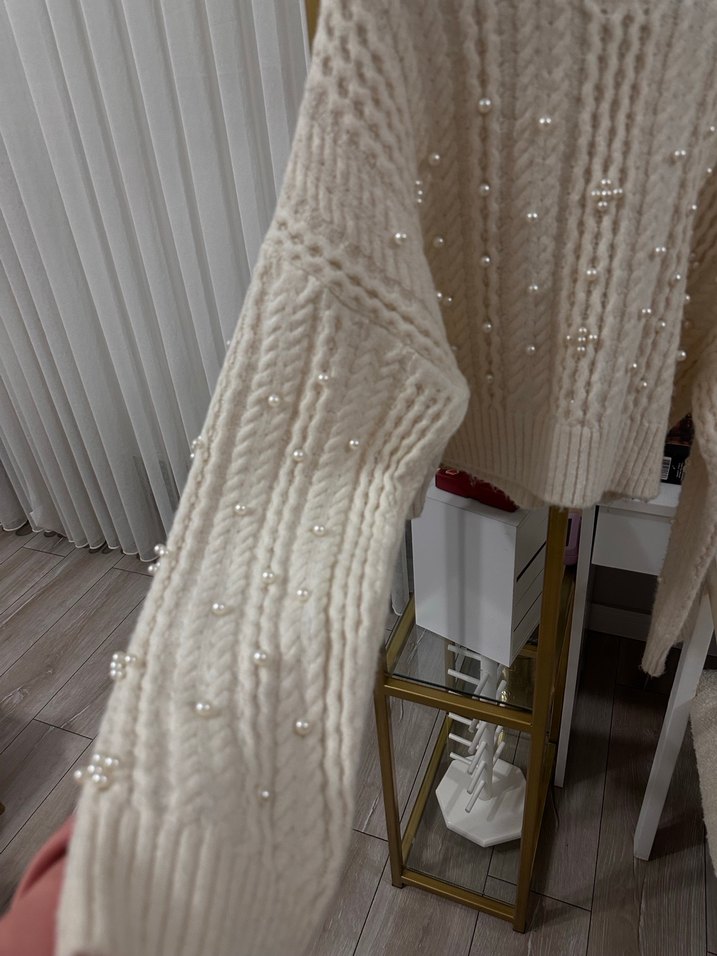 İncili dilvin boğazlı kazak - Görsel 2