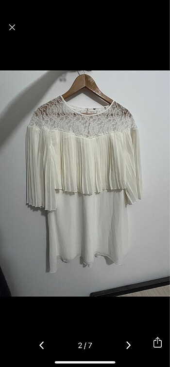 Bershka Romantik beyaz elbise