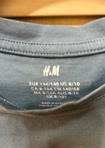 H&M HM Erkek Çocuk Mavi Uzun Kollu Basic Tişört