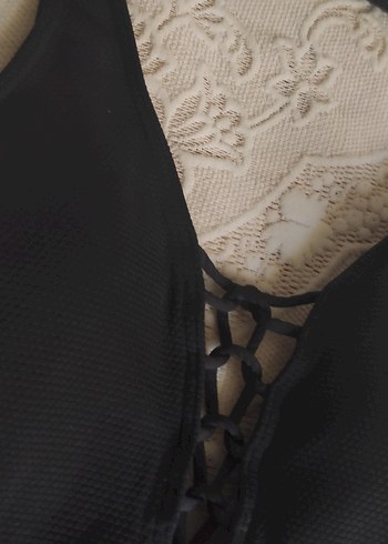 Siyah Detaylı Strappy Mayo - Görsel 6