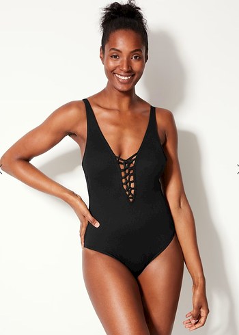 Siyah Detaylı Strappy Mayo - Görsel 3