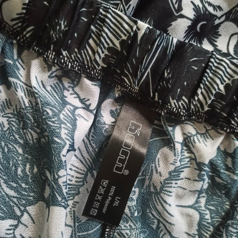 Gri Batik Desenli Bol Kesim Kadın pareo  Pantolon - Görsel 5