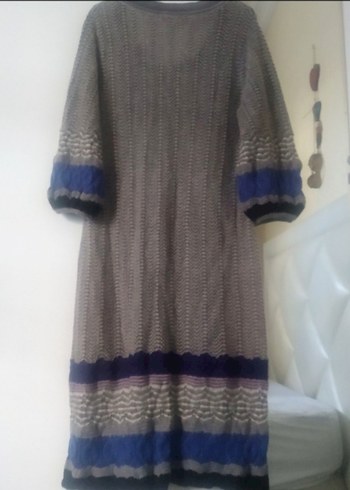 Derhy Gri Uzun Triko Elbise - Görsel 6