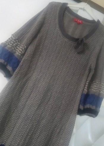 Derhy Gri Uzun Triko Elbise - Görsel 5