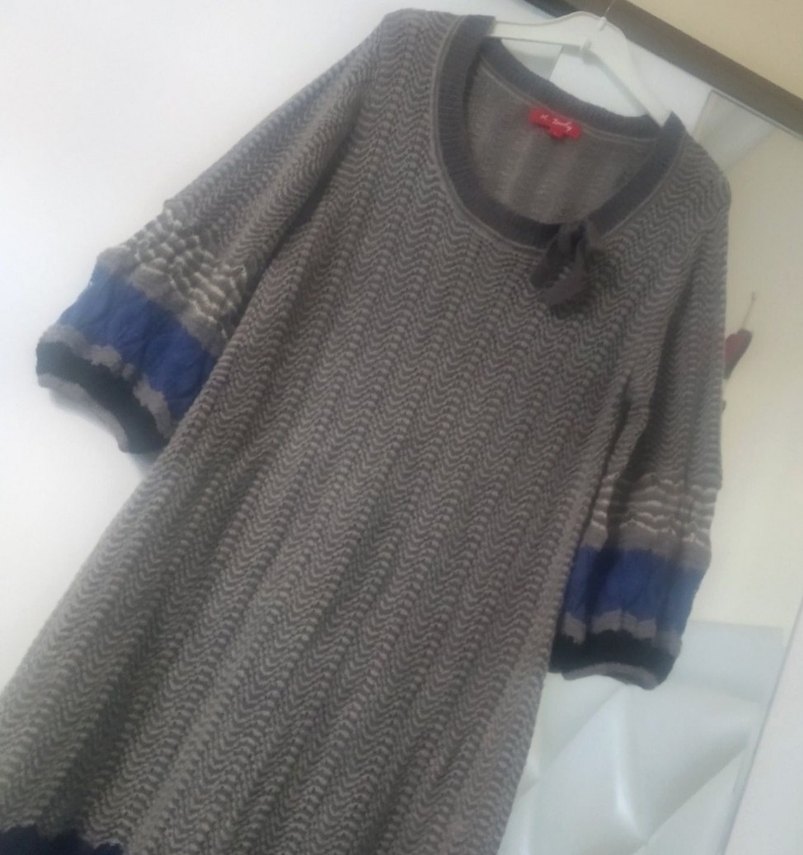 Derhy Gri Uzun Triko Elbise - Görsel 5