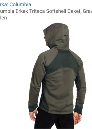 Columbia Gri Kapüşonlu Fermuarlı Erkek Ceket - Görsel 3