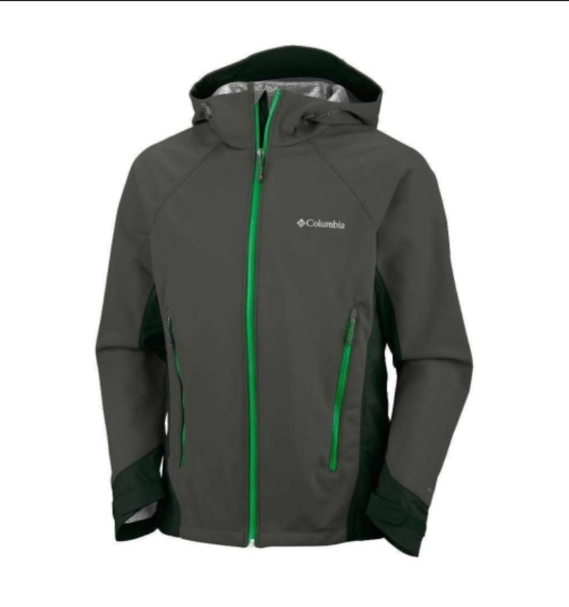 Columbia Gri Kapüşonlu Fermuarlı Erkek Ceket - Görsel 4