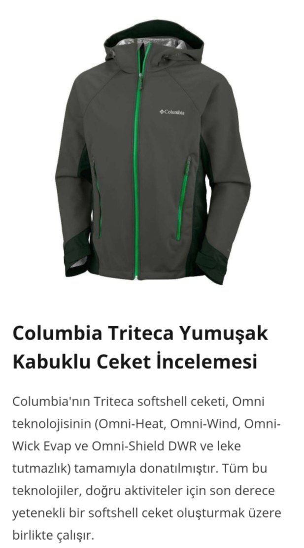 Columbia Gri Kapüşonlu Fermuarlı Erkek Ceket - Görsel 5