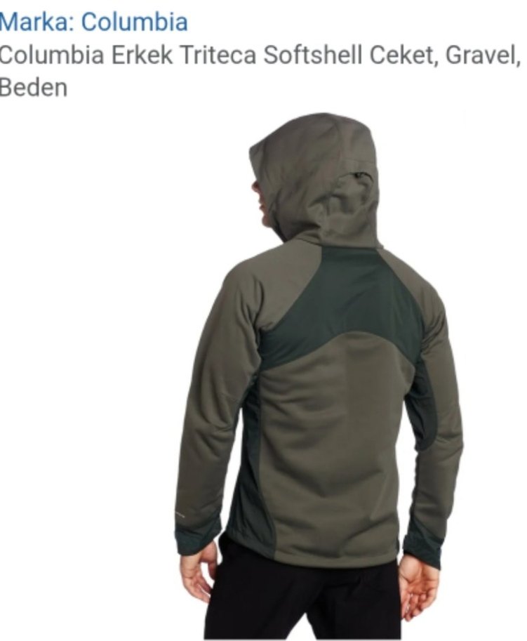 Columbia Gri Kapüşonlu Fermuarlı Erkek Ceket - Görsel 3