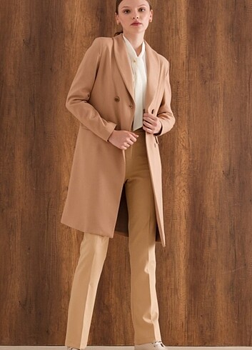 l Beden Massimo dutti kruvaze uzun blazer ceket