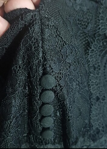 Zara pliseli dantel detaylı elbise  - Görsel 8